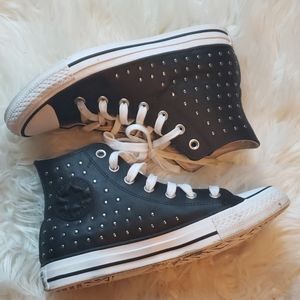 Converse leather studded shoes size 7
